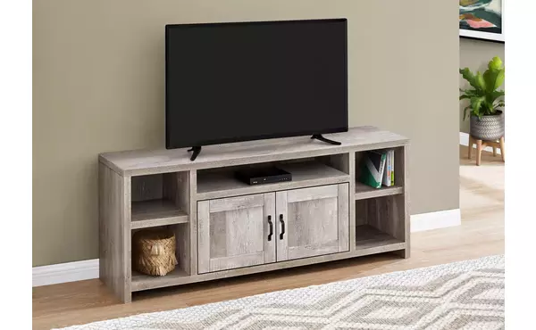 tv stand - 60 l - taupe reclaimed wood-look by monarch specialties
