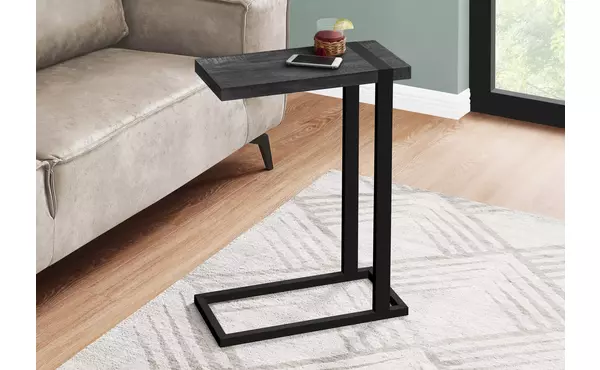 accent table - black reclaimed wood-look - black metal by monarch specialties