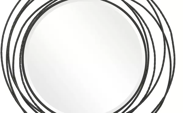 whirlwind round mirror, black by uttermost