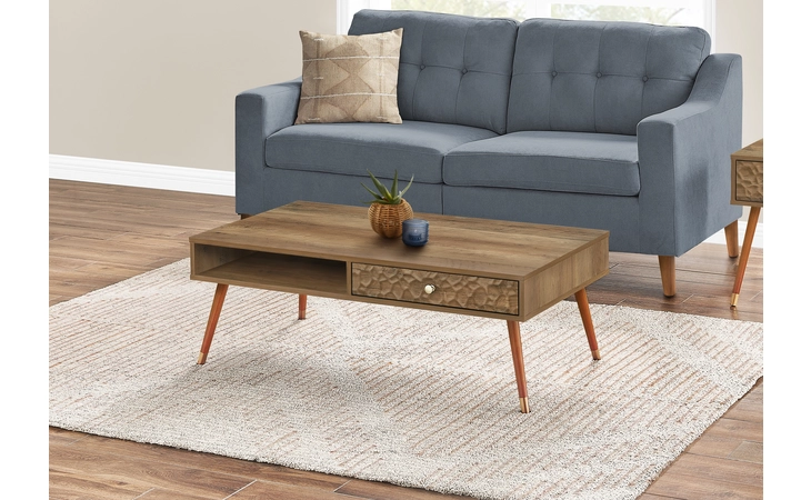 I2836 COFFEE TABLE - WALNUT MID-CENTURY WITH A DRAWER MONARCH SPECIALTIES  I2836