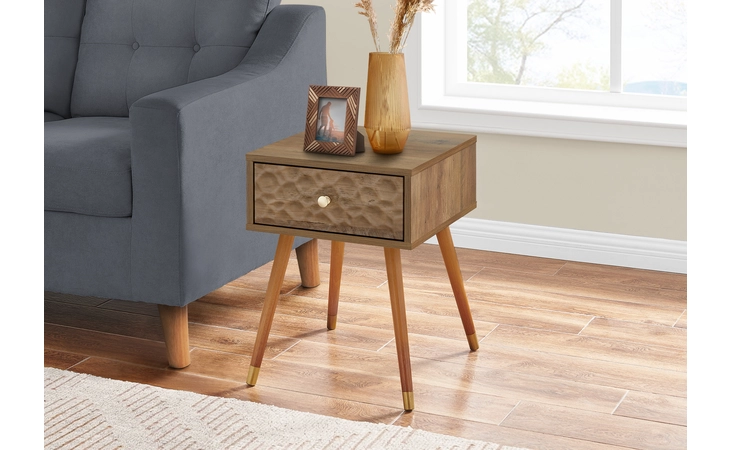 I2837 ACCENT TABLE - 20 H - WALNUT MID-CENTURY WITH A DRAWER MONARCH SPECIALTIES  I2837