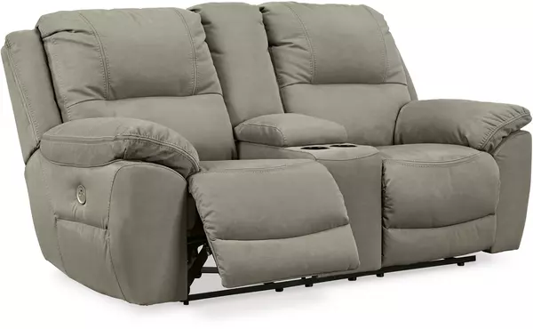 next-gen gaucho putty dbl rec pwr loveseat w/console by ashley