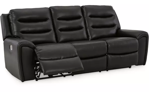 warlin black pwr rec sofa with adj headrest by ashley