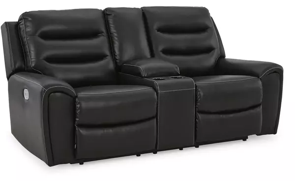 warlin black pwr rec loveseat/con/adj hdrst by ashley