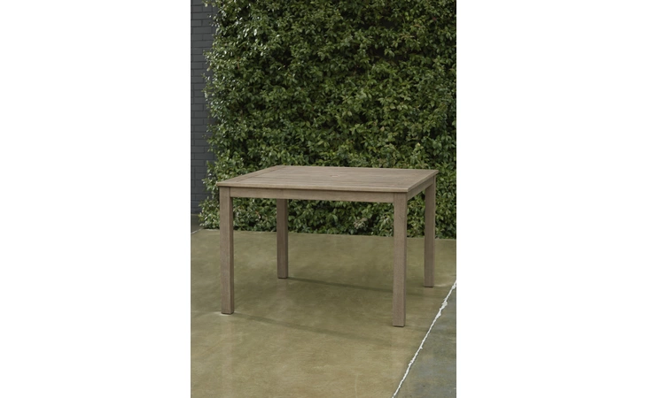 Aria Plains SQUARE DINING TABLE W/UMB OPT ASHLEY Brown P359-615