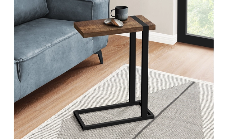 I2853  ACCENT TABLE - BROWN RECLAIMED WOOD-LOOK / BLACK METAL