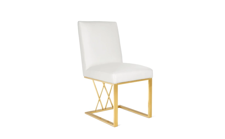 102650 MARTINI DINING CHAIR GY-DC-8101G WHITE ASPEN PU BRUSHED GOLD FRAME  GY-DC-8101G XCELLA  102650