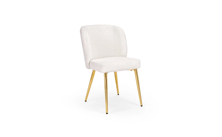 102809 FORTINA DINING CHAIR GY-DC-801G
MORGAN FABRICS FUR (OSLO IVORY)
WITH GOLD LEGS  GY-DC-801G XCELLA  102809