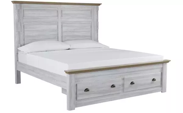 haven bay two-tone king storage footboard by ashley