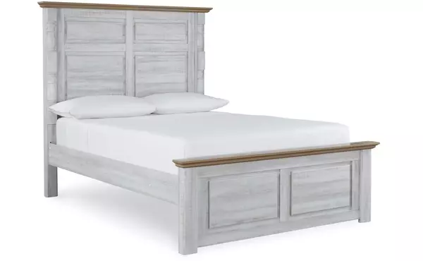haven bay two-tone queen panel rails by ashley