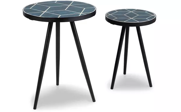 clairbelle teal accent table (2/cn) by ashley