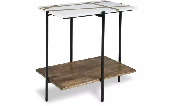 braxmore white/light brown accent table by ashley