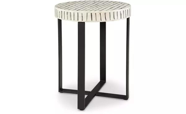 crewridge black/cream accent table by ashley