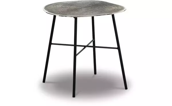 laverford chrome/black round end table by ashley