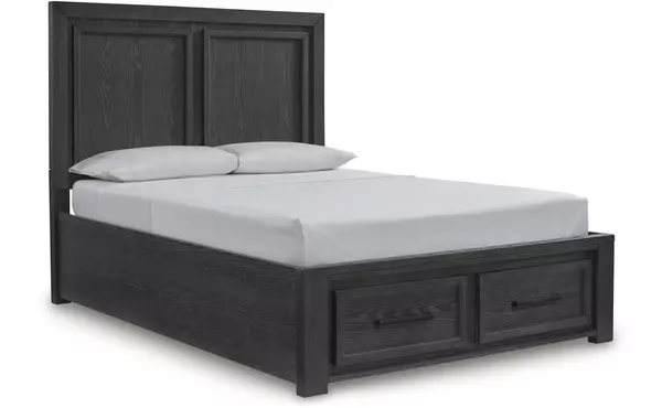 foyland black/brown queen storage footboard by ashley