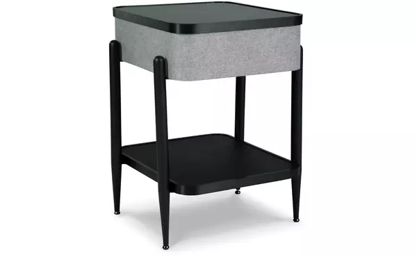 jorvalee gray/black accent table with speaker by ashley