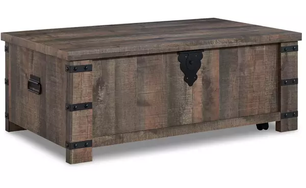 hollum rustic brown lift top cocktail table by ashley