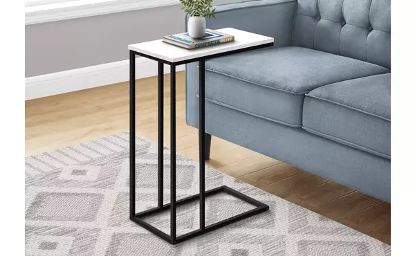 accent table - 25 h - white - black metal by monarch specialties