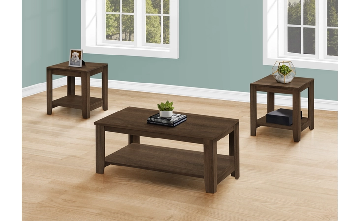 I7882P TABLE SET - 3PCS SET / DARK WALNUT MONARCH SPECIALTIES  I7882P
