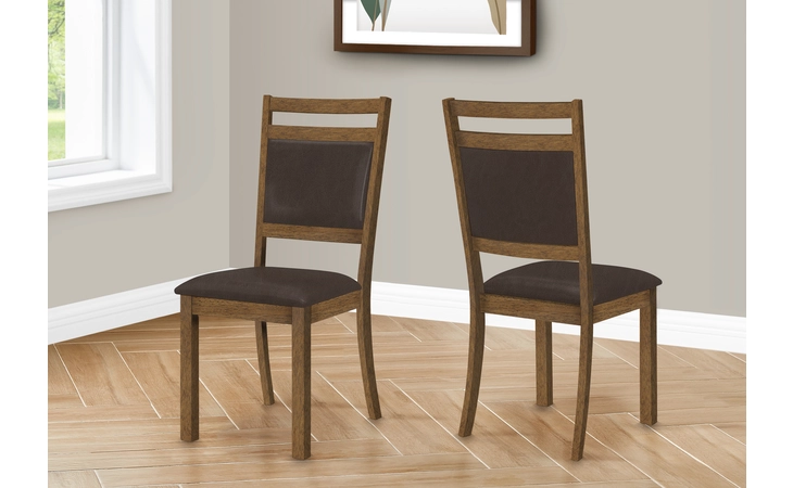 I1310 DINING CHAIR - 2PCS - 40 H BROWN WALNUT - DARK BROWN SEAT MONARCH SPECIALTIES  I1310
