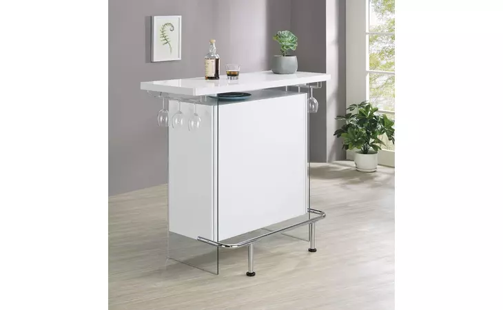 182632  RECTANGULAR BAR UNIT WITH FOOTREST AND GLASS SIDE PANELS