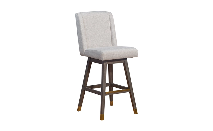 LCCEBAGRYTP30 STANCOSTE SWIVEL BAR STOOL IN GRAY OAK WOOD FINISH WITH TAUPE FABRIC ARMEN LIVING  LCCEBAGRYTP30