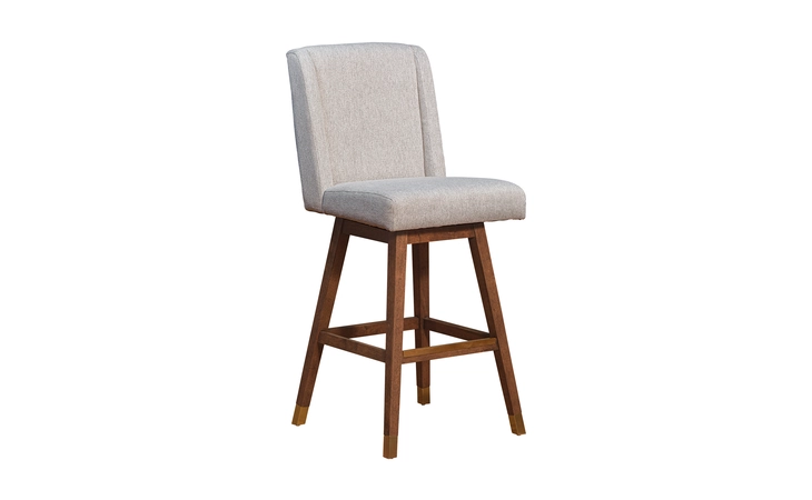 LCCEBABRNTP30 STANCOSTE SWIVEL BAR STOOL IN BROWN OAK WOOD FINISH WITH TAUPE FABRIC ARMEN LIVING  LCCEBABRNTP30