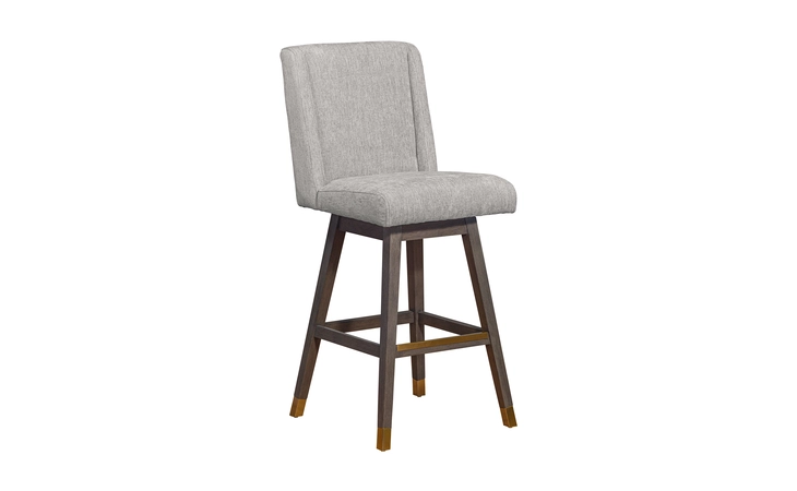 LCCEBAGRYMO30 STANCOSTE SWIVEL BAR STOOL IN GRAY OAK WOOD FINISH WITH MOCHA FABRIC ARMEN LIVING  LCCEBAGRYMO30