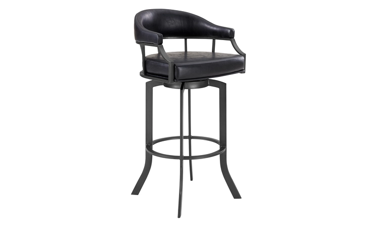 LCEDBAMFVB26 EDY SWIVEL 26 MINERAL FINISH AND BLACK FAUX LEATHER BAR STOOL ARMEN LIVING  LCEDBAMFVB26