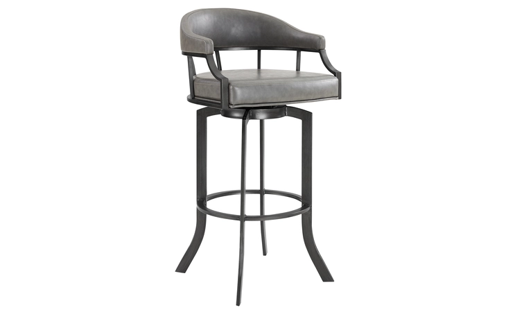 LCEDBAMFVG26 EDY SWIVEL 26 MINERAL FINISH AND GRAY FAUX LEATHER BAR STOOL ARMEN LIVING  LCEDBAMFVG26