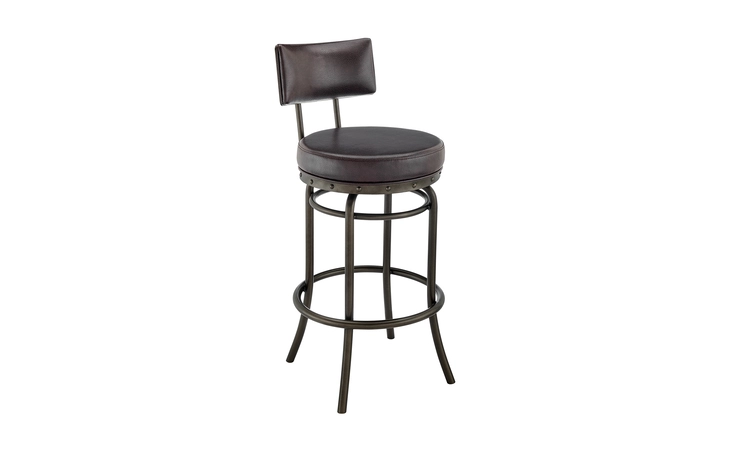 LCLEBAFBMO30  LESLIE SWIVEL COUNTER OR BAR STOOL IN MOCHA FINISH WITH BROWN FAUX LEATHER