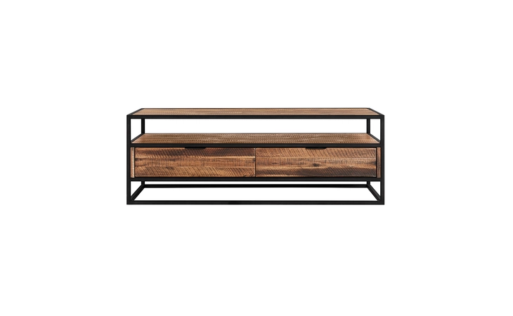 LCLDCORU  LUDGATE RECTANGLE COFFEE TABLE WITH SHELF IN ACACIA AND BLACK METAL