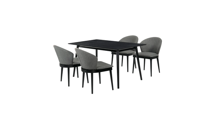SETWEDI5JNBLCH  WESTMONT AND JUNO CHARCOAL AND BLACK 5 PIECE DINING SET