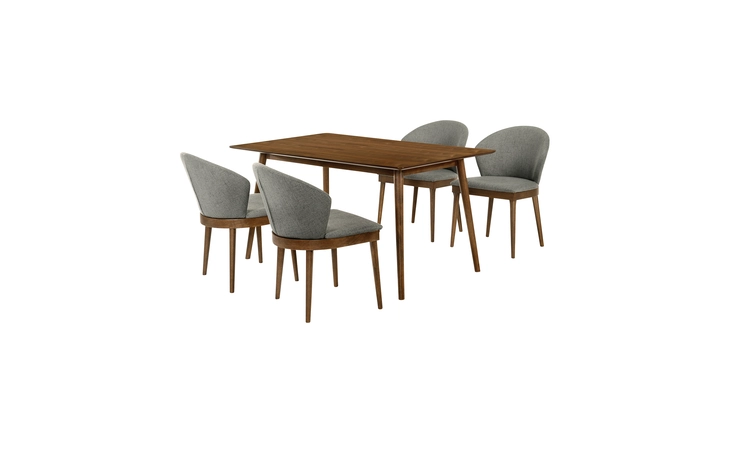 SETWEDI5JNWACH  WESTMONT AND JUNO CHARCOAL AND WALNUT 5 PIECE DINING SET