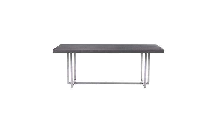 LCHRDIGR  HARMONY CONTEMPORARY DINING TABLE IN SILVER FINISH AND GRAY VENEER TOP