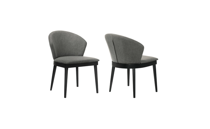 LCJNSIBLCH  JUNO CHARCOAL FABRIC AND BLACK WOOD DINING SIDE CHAIRS - SET OF 2