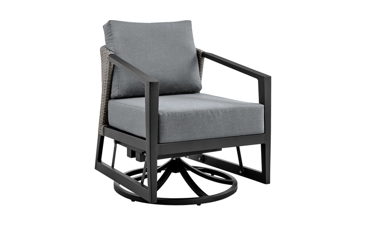 LCPFSWCHGR  PALMA OUTDOOR PATIO SWIVEL LOUNGE CHAIR IN ALUMINUM WITH GRAY CUSHIONS