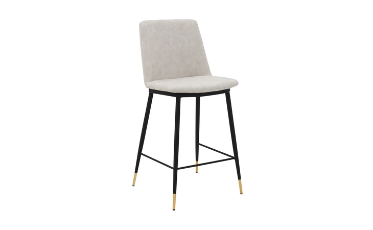 LCMSBABLCRM26  MESSINA 26 CREAM FAUX LEATHER AND METAL COUNTER HEIGHT BAR STOOL