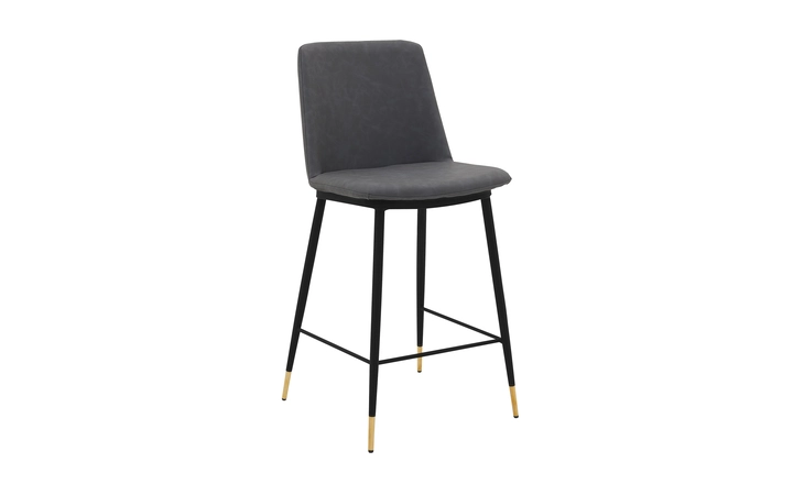 LCMSBABLGRY26  MESSINA 26 GRAY FAUX LEATHER AND METAL COUNTER HEIGHT BAR STOOL