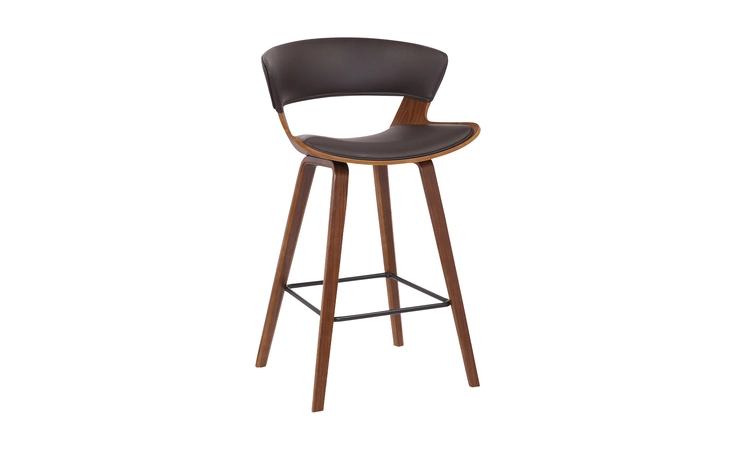 LCJGBAWABR26  JAGGER MODERN 26 WOOD AND BLACK FAUX LEATHER COUNTER HEIGHT BARSTOOL