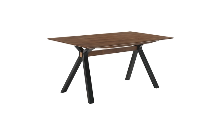 LCLRDIWA LAREDO 63 MID-CENTURY MODERN WALNUT WOOD DINING TABLE WITH BLACK LEGS ARMEN LIVING  LCLRDIWA