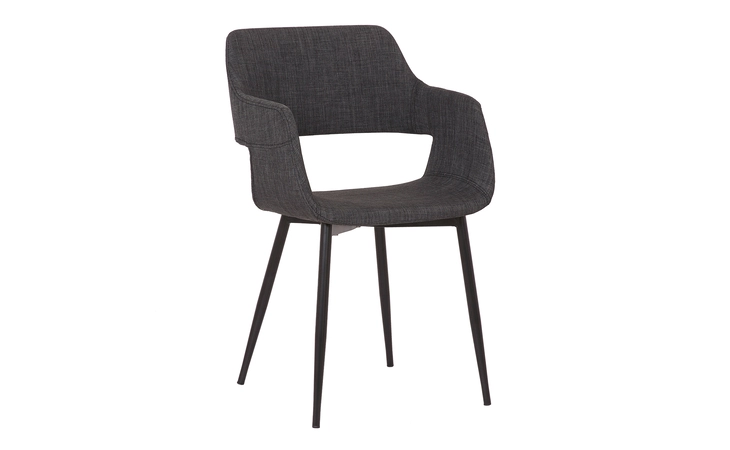 LCARCHBLCH  ARIANA MID-CENTURY CHARCOAL OPEN BACK DINING ACCENT CHAIR