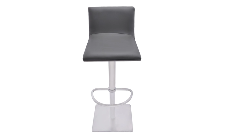 LCCRBAGRBS CRYSTAL ADJUSTABLE HEIGHT SWIVEL GRAY FAUX LEATHER AND GRAY WALNUT BAR STOOL WITH BRUSHED STAINLESS STEEL BASE ARMEN LIVING  LCCRBAGRBS