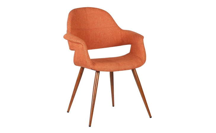 LCPHSIWAOR  PHOEBE MID-CENTURY DINING CHAIR IN WALNUT FINISH AND ORANGE FABRIC