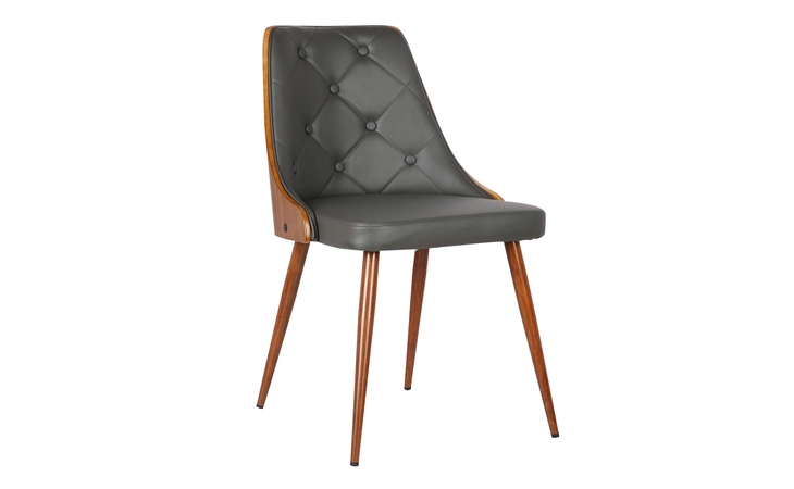 LCLLSIWAGRAY  LILY MID-CENTURY DINING CHAIR IN WALNUT FINISH AND GRAY FAUX LEATHER