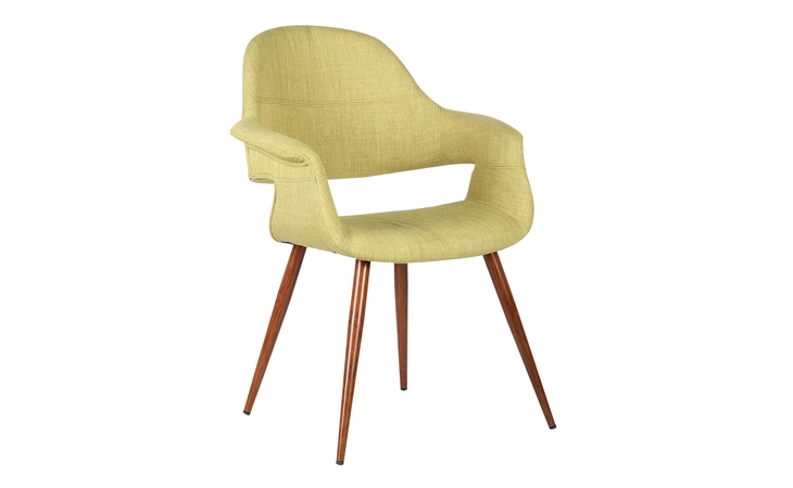 LCPHSIWAGREEN  PHOEBE MID-CENTURY DINING CHAIR IN WALNUT FINISH AND GREEN FABRIC