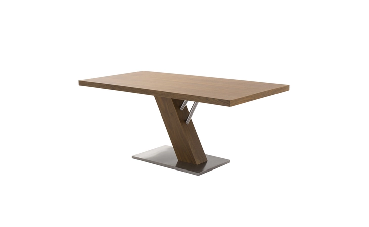 LCFUDIWATO  FUSION CONTEMPORARY DINING TABLE IN WALNUT WOOD TOP AND STAINLESS STEEL