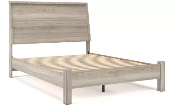 hasbrick tan queen panel footboard w/rails by ashley