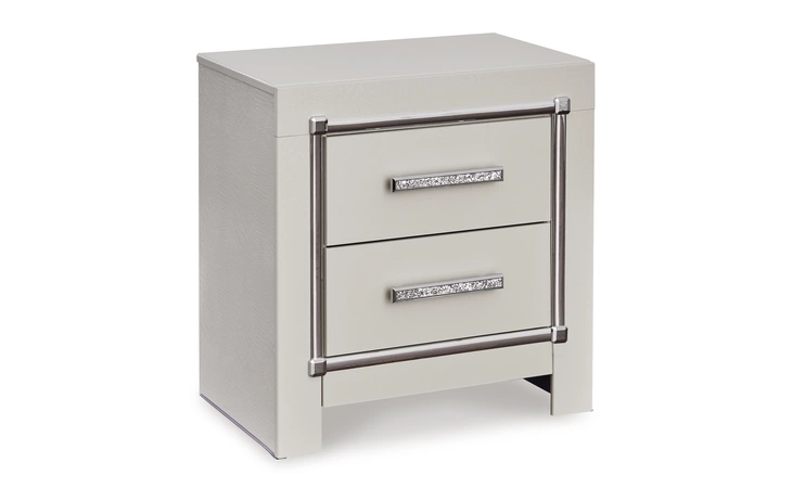 Zyniden TWO DRAWER NIGHT STAND ASHLEY Silver B2114-92