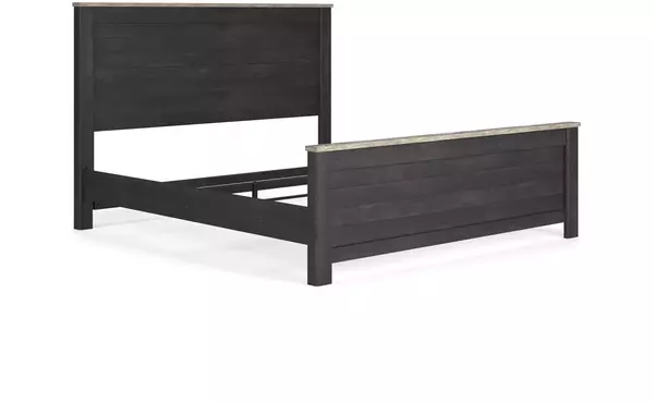 nanforth two-tone king panel rails by ashley